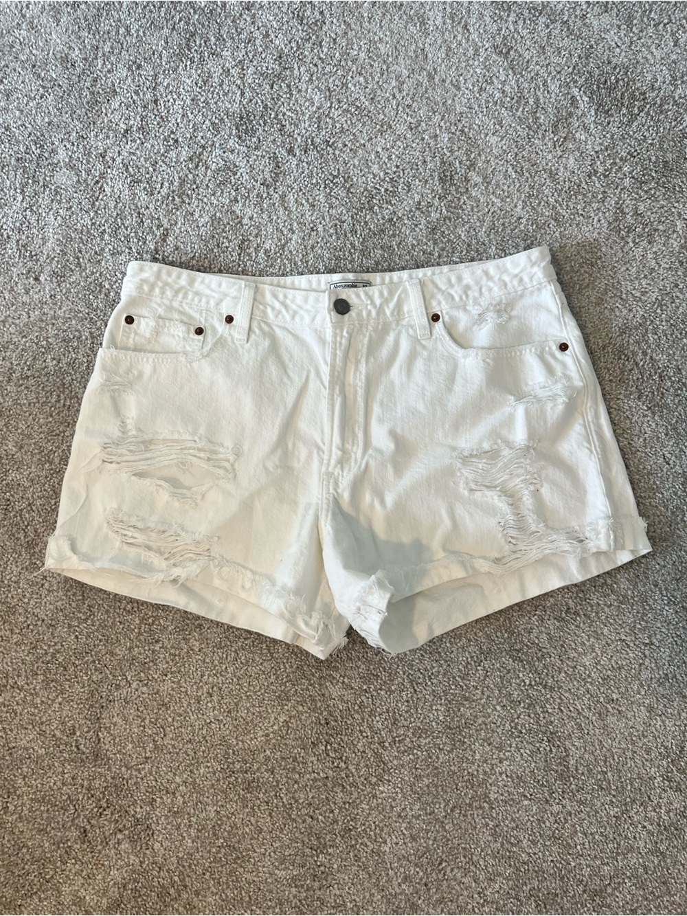 Abercrombie & Fitch Annie High Rise White Short